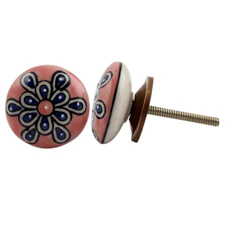 Peach Ceramic Flat Drawer Knob